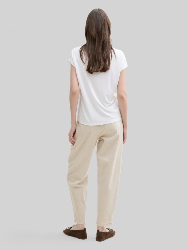 Tom Tailor TTADEA BARREL Jeans - Beige Grey Tom Tailor TTADEA BARREL Jeans - Beige Grey