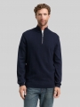 Tom Tailor Troyer Strickpullover mit Fischgrät-Struktur - Sky Captain Blue Tom Tailor Troyer Strickpullover mit Fischgrät-Struktur - Sky Captain Blue