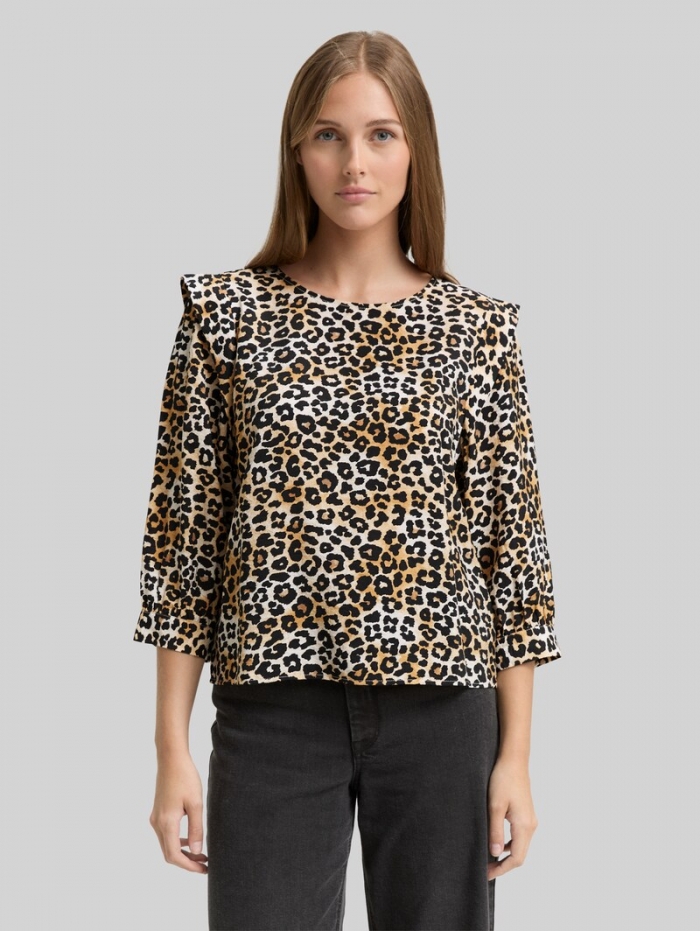 Tom Tailor Loose Fit Bluse - Leo Print Tom Tailor Loose Fit Bluse - Leo Print