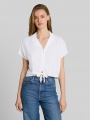 Tom Tailor Resort Hemdbluse mit Knotendetail - White