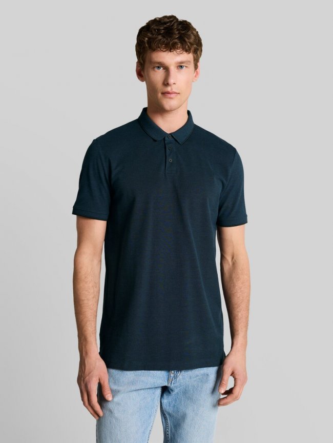Tom Tailor Piqué Poloshirt aus Baumwolle - Blue Black Two Tone Pique Tom Tailor Piqué Poloshirt aus Baumwolle - Blue Black Two Tone Pique