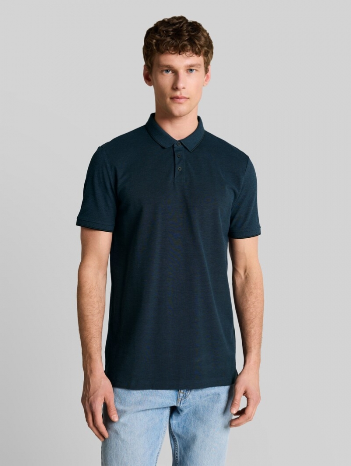 Tom Tailor Piqué Poloshirt aus Baumwolle - Blue Black Two Tone Pique Tom Tailor Piqué Poloshirt aus Baumwolle - Blue Black Two Tone Pique
