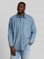 Tom Tailor Plus Size - Jeanshemd mit Brusttasche - Mid Blue Denim Check