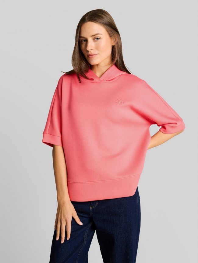 Tom Tailor Hoodie Sweatshirt aus Scuba - Soft Coral Pink Tom Tailor Hoodie Sweatshirt aus Scuba - Soft Coral Pink