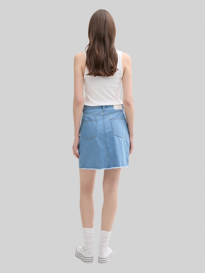 Tom Tailor Mini-Jeansrock - Used Bleached Blue Denim Tom Tailor Mini-Jeansrock - Used Bleached Blue Denim