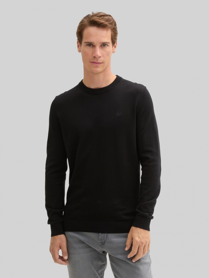 Tom Tailor Strickpullover aus Baumwolle - Black