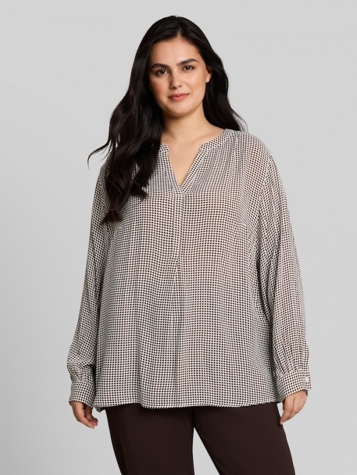 Tom Tailor Plus Size - Bluse aus Viskose - Small Brown Dot Print Tom Tailor Plus Size - Bluse aus Viskose - Small Brown Dot Print