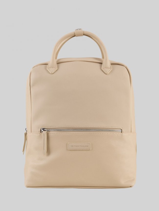 Tom Tailor TTGIA L Rucksack aus Lederimitat - Beige / Beige Tom Tailor TTGIA L Rucksack aus Lederimitat - Beige / Beige