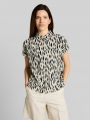Tom Tailor Loose Fit Bluse mit Leinenanteil - Sand Stone Beige Abstract Dot Tom Tailor Loose Fit Bluse mit Leinenanteil - Sand Stone Beige Abstract Dot