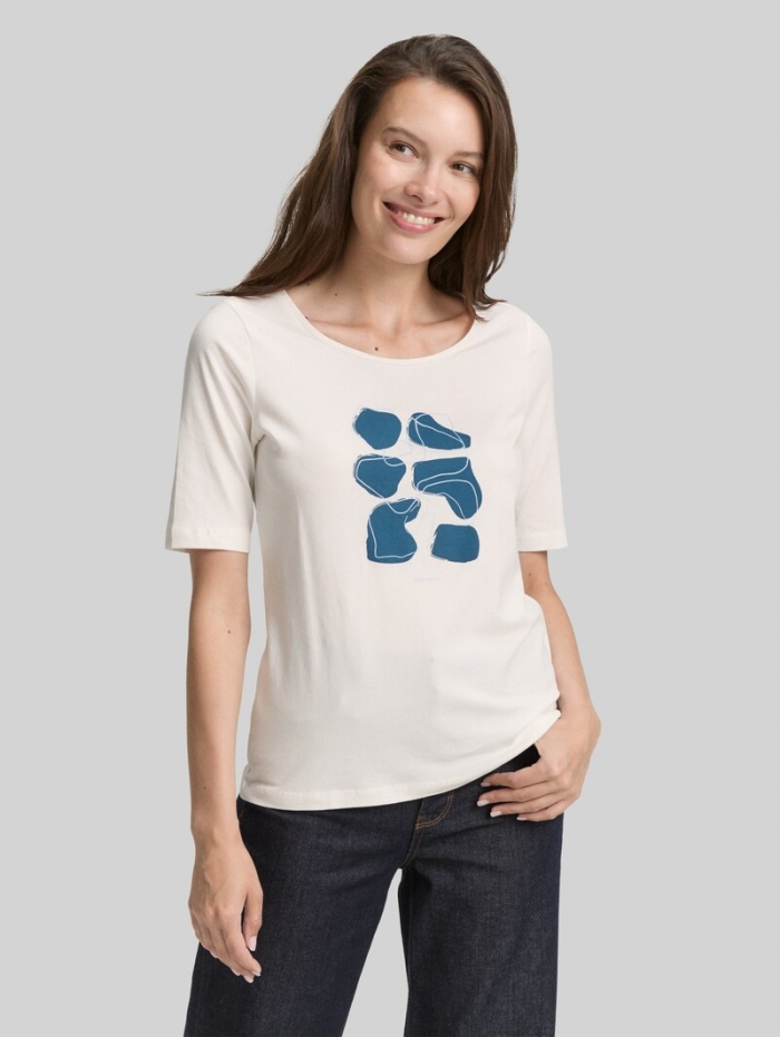 Tom Tailor T-Shirt mit Print - Soft Clear White Tom Tailor T-Shirt mit Print - Soft Clear White