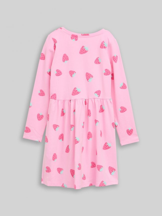 Tom Tailor Mini-Kleid aus Jersey - Big Pink Strawberry Print Tom Tailor Mini-Kleid aus Jersey - Big Pink Strawberry Print