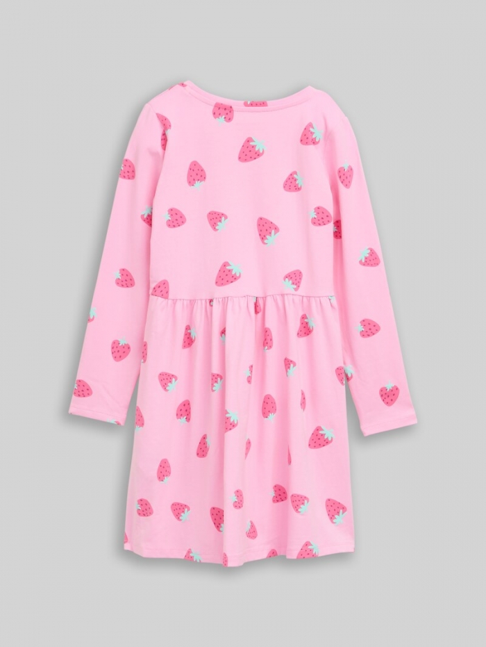 Tom Tailor Mini-Kleid aus Jersey - Big Pink Strawberry Print Tom Tailor Mini-Kleid aus Jersey - Big Pink Strawberry Print