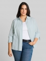 Tom Tailor Plus Size - Hemdbluse mit Streifenmuster - Blue Haze White Thin Stripe Tom Tailor Plus Size - Hemdbluse mit Streifenmuster - Blue Haze White Thin Stripe