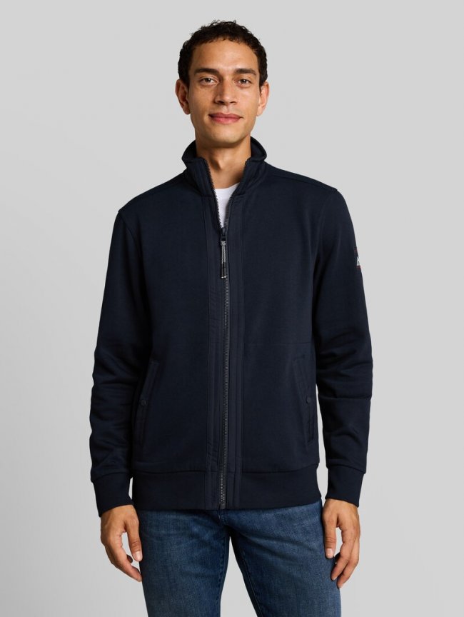 Tom Tailor Sweatjacke mit Stehkragen - Sky Captain Blue Tom Tailor Sweatjacke mit Stehkragen - Sky Captain Blue