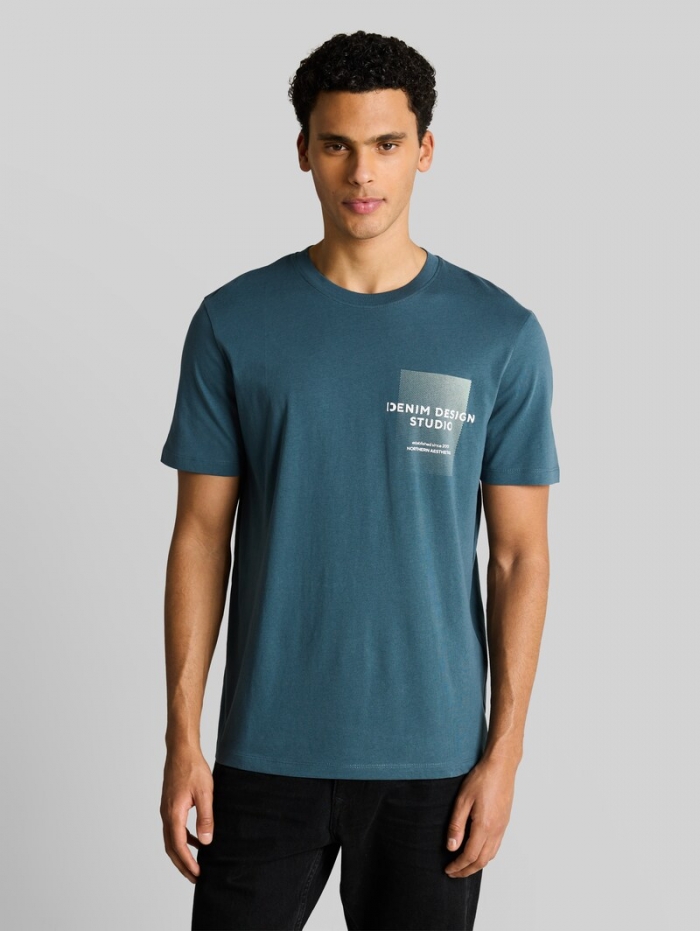 Tom Tailor T-Shirt mit Print - Tide Petrol Tom Tailor T-Shirt mit Print - Tide Petrol