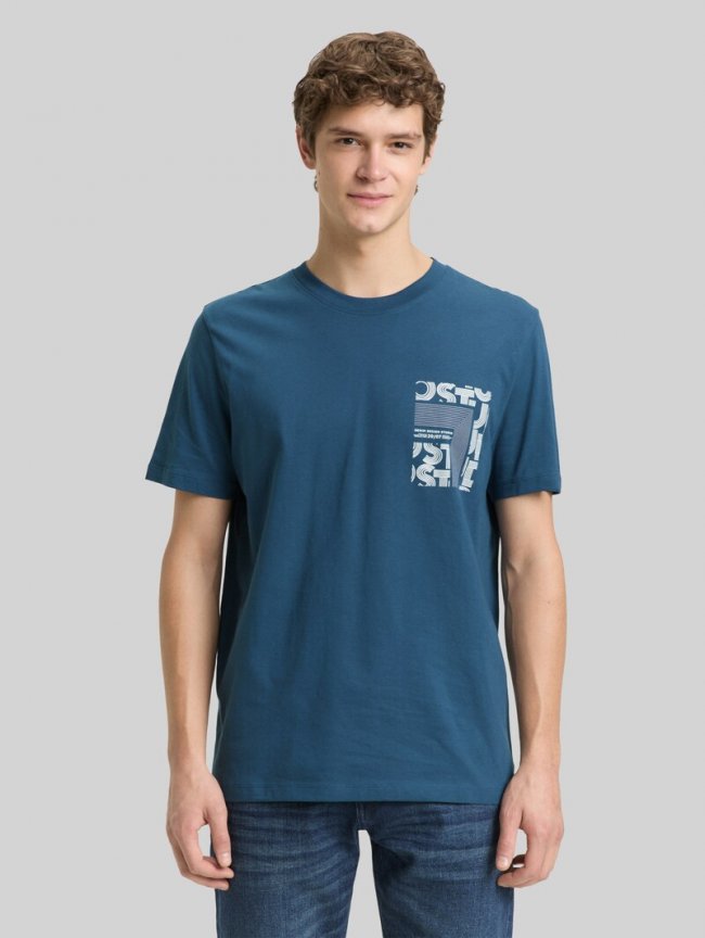 Tom Tailor T-Shirt mit Print - Nighttime Blue Tom Tailor T-Shirt mit Print - Nighttime Blue