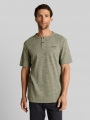 Tom Tailor Henley T-Shirt in Melange-Optik - Olive Grey Waffle Inject Tom Tailor Henley T-Shirt in Melange-Optik - Olive Grey Waffle Inject