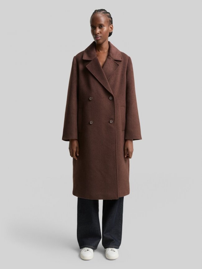 Tom Tailor Loose Fit Wollmantel - Soft Chocolate Brown Tom Tailor Loose Fit Wollmantel - Soft Chocolate Brown