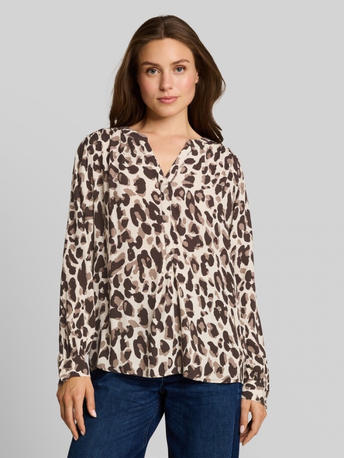Tom Tailor Bluse aus Viskose - Brown Beige Leo Print Tom Tailor Bluse aus Viskose - Brown Beige Leo Print