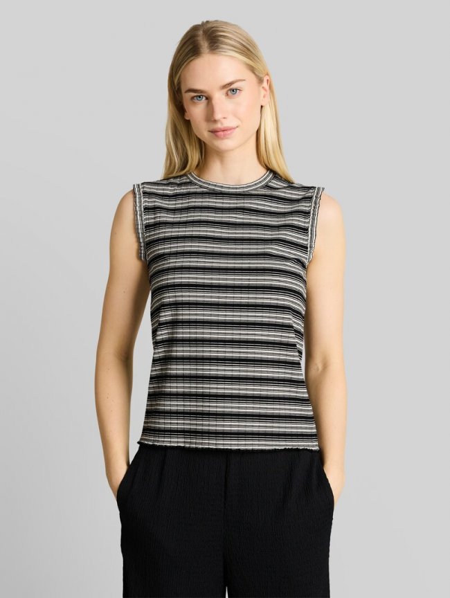 Tom Tailor Top mit Streifenmuster - Black White Gradient Stripe Tom Tailor Top mit Streifenmuster - Black White Gradient Stripe