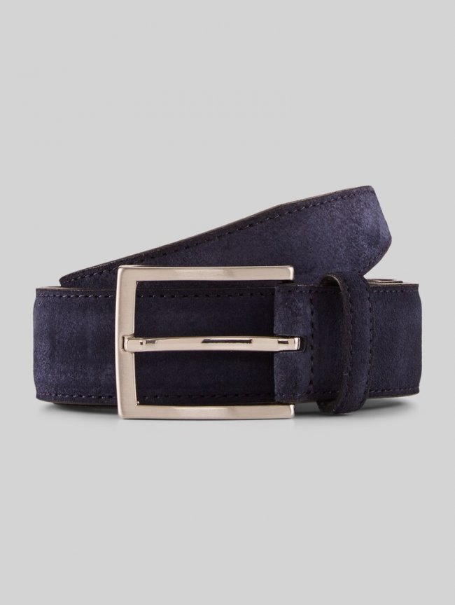 Tom Tailor TTFRANK Velourledergürtel mit eckiger Dornschließe - Navy Uni Tom Tailor TTFRANK Velourledergürtel mit eckiger Dornschließe - Navy Uni