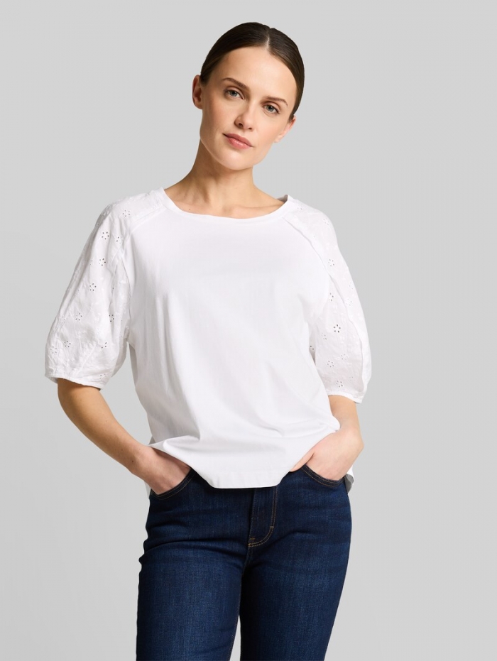 Tom Tailor T-Shirt mit Lochstickereien - White Tom Tailor T-Shirt mit Lochstickereien - White
