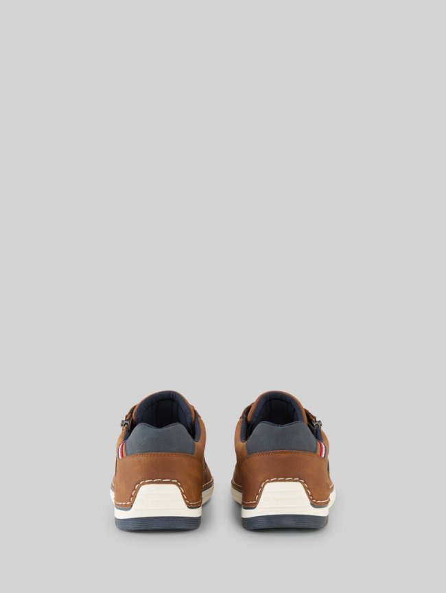 Tom Tailor Sneaker aus strukturiertem Lederimitat - Cognac Tom Tailor Sneaker aus strukturiertem Lederimitat - Cognac