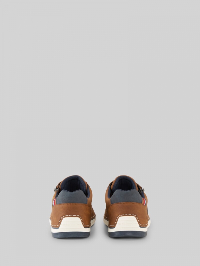 Tom Tailor Sneaker aus strukturiertem Lederimitat - Cognac Tom Tailor Sneaker aus strukturiertem Lederimitat - Cognac