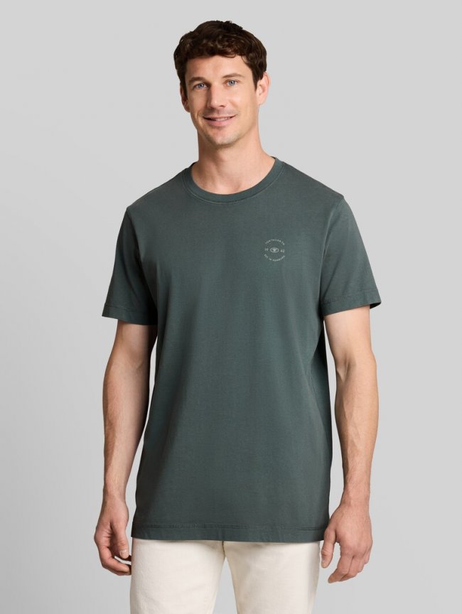 Tom Tailor T-Shirt mit Logo-Print - Darkest Olive Tom Tailor T-Shirt mit Logo-Print - Darkest Olive