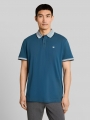 Tom Tailor Piqué Poloshirt mit Logo-Print - Real Teal Blue Tom Tailor Piqué Poloshirt mit Logo-Print - Real Teal Blue