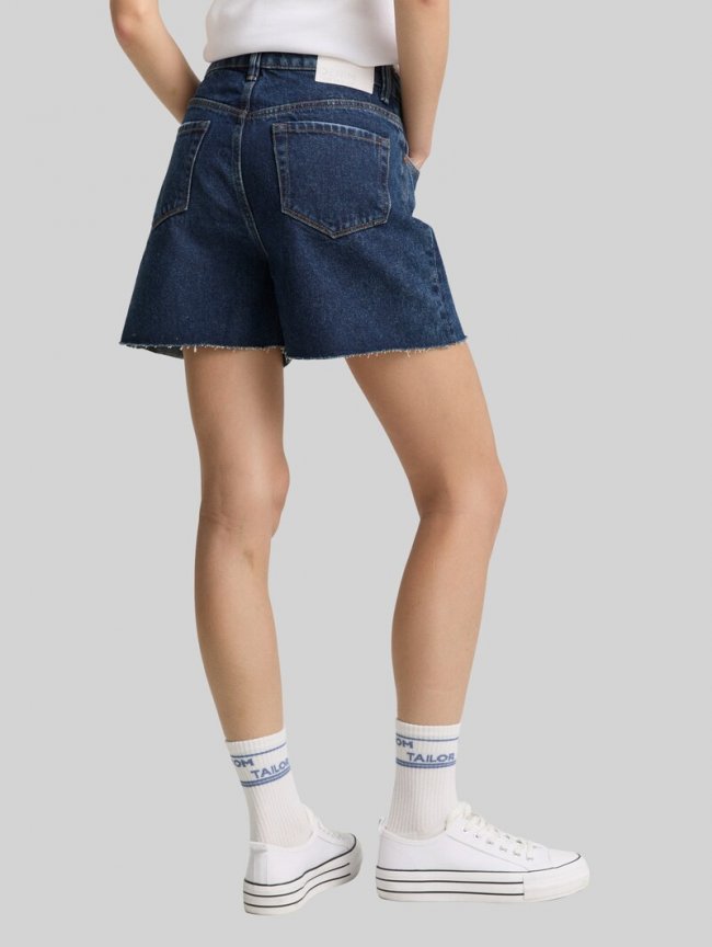 Tom Tailor TTLINLEY MOM Jeans Shorts - Used Mid Stone Blue Denim Tom Tailor TTLINLEY MOM Jeans Shorts - Used Mid Stone Blue Denim