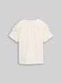 Tom Tailor Oversize T-Shirt mit Schleifen-Detail - Wool White Tom Tailor Oversize T-Shirt mit Schleifen-Detail - Wool White