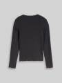 Tom Tailor Langarmshirt mit Rippstruktur - Coal Grey