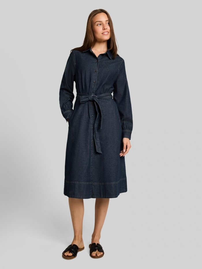 Tom Tailor Loose Fit Jeanskleid mit Gürtel - Blue Rinse Denim