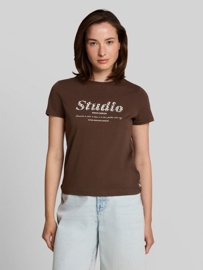 Tom Tailor T-Shirt mit Print - Cool Dark Brown Tom Tailor T-Shirt mit Print - Cool Dark Brown
