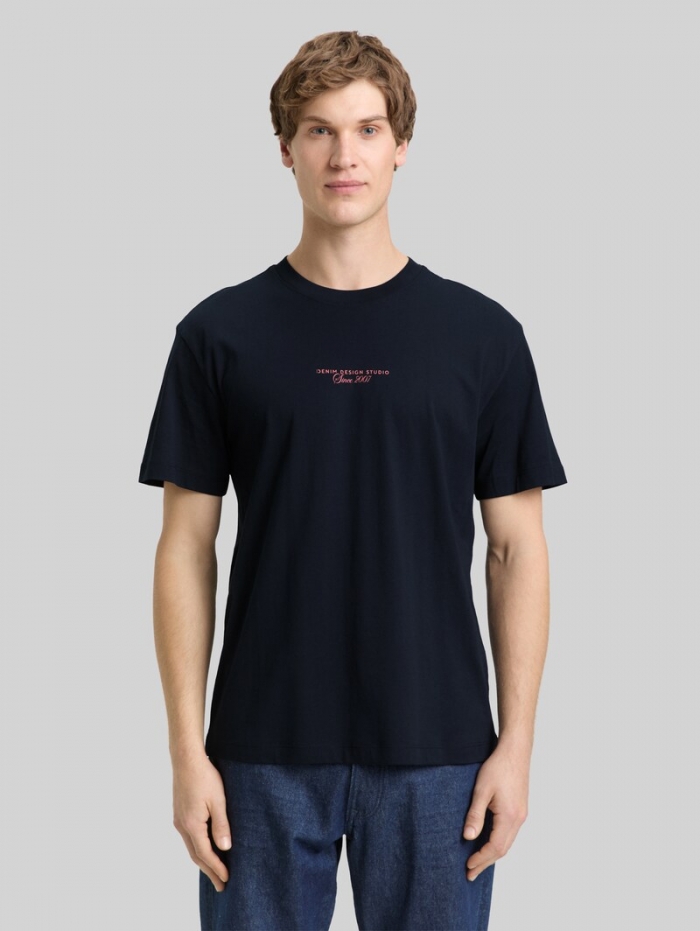 Tom Tailor Relaxed Fit T-Shirt mit Rückenprint - Sky Captain Blue Tom Tailor Relaxed Fit T-Shirt mit Rückenprint - Sky Captain Blue