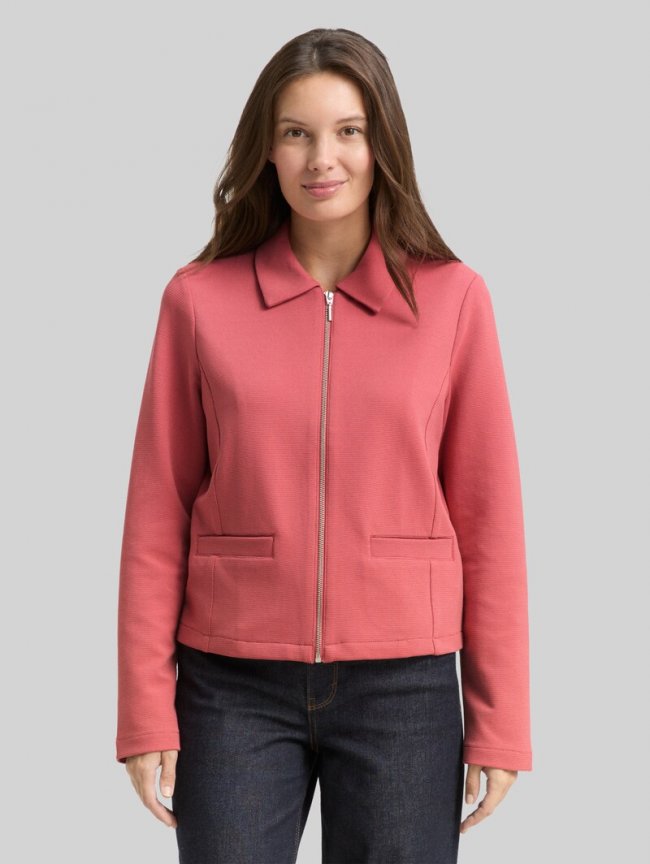 Tom Tailor Regular Fit Jacke mit Reißverschluss - Cozy Pink Tom Tailor Regular Fit Jacke mit Reißverschluss - Cozy Pink