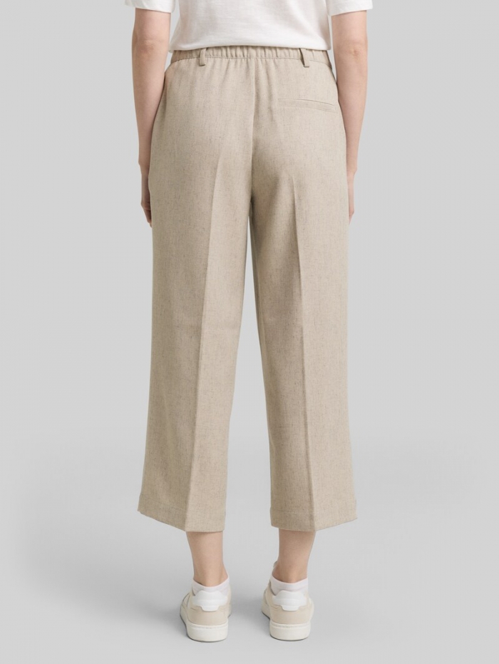 Tom Tailor Culotte Hose mit Bügelfalte - Taupe Black Structure Tom Tailor Culotte Hose mit Bügelfalte - Taupe Black Structure
