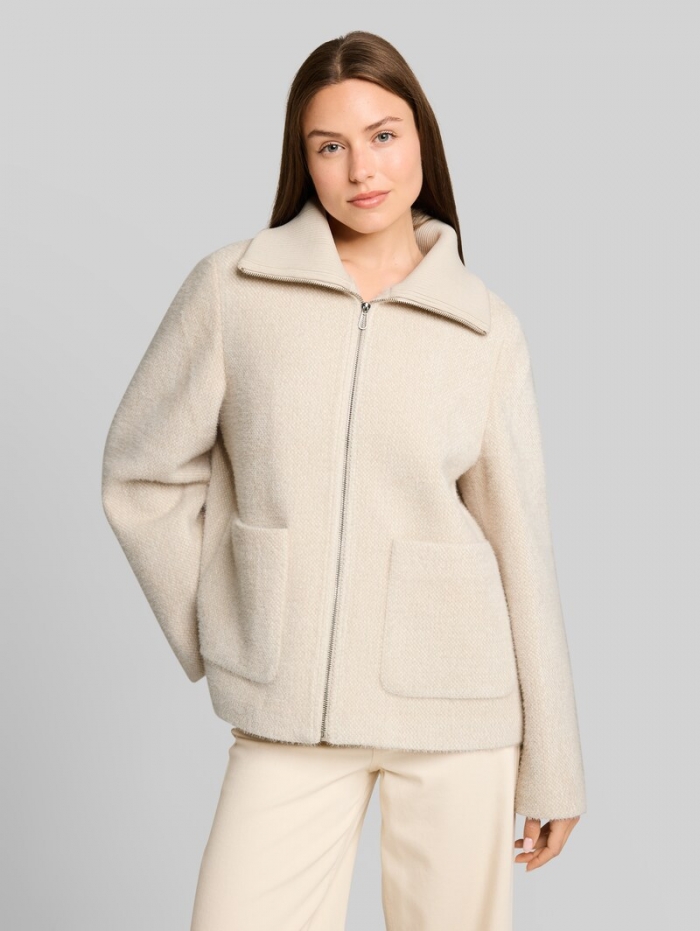 Tom Tailor Cosy Jacke mit Taschen - Cold Beige Structure