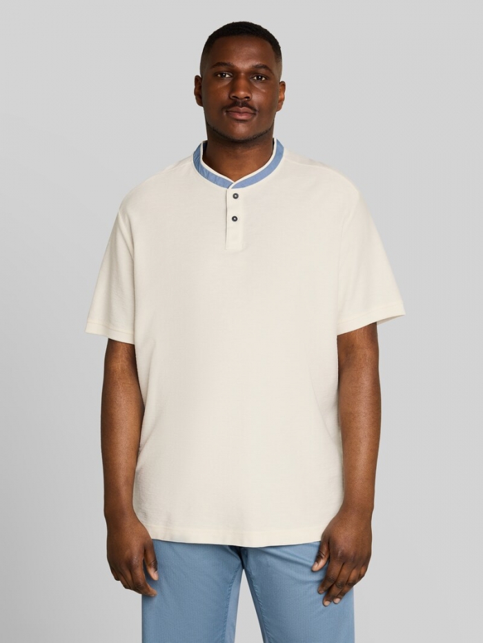 Tom Tailor Plus Size - Poloshirt mit Stehkragen - Gardenia White Tom Tailor Plus Size - Poloshirt mit Stehkragen - Gardenia White