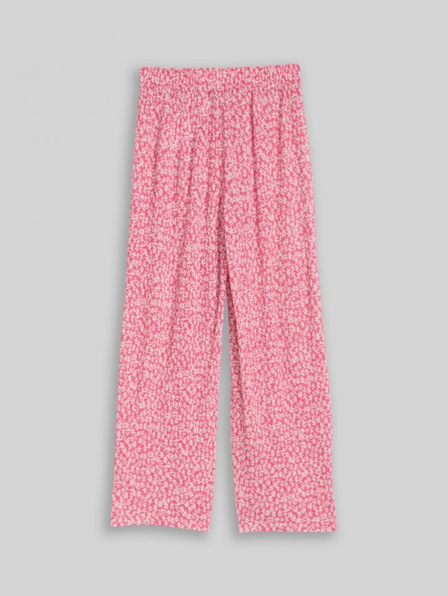 Tom Tailor Wide Leg Hose mit Struktur - Small Pink Flower Print Tom Tailor Wide Leg Hose mit Struktur - Small Pink Flower Print