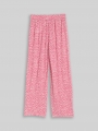 Tom Tailor Wide Leg Hose mit Struktur - Small Pink Flower Print Tom Tailor Wide Leg Hose mit Struktur - Small Pink Flower Print