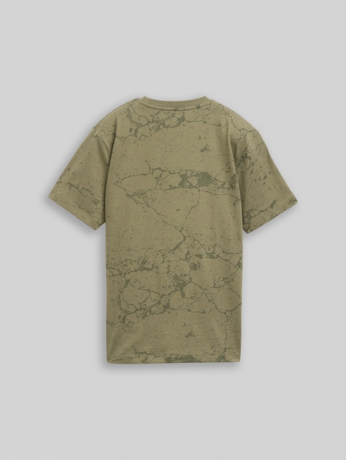 Tom Tailor Tie-Dye T-Shirt - Khaki Natural Lines Tom Tailor Tie-Dye T-Shirt - Khaki Natural Lines