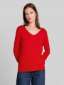 Tom Tailor Strickpullover mit V-Ausschnitt - Soft Scarlet Red Tom Tailor Strickpullover mit V-Ausschnitt - Soft Scarlet Red