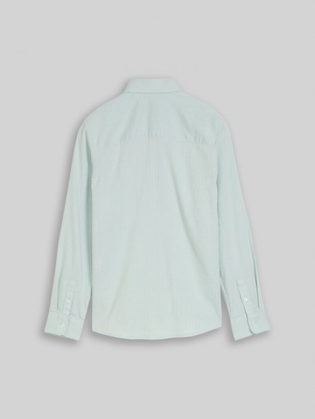 Tom Tailor Dobby Hemd mit Streifen - Light Cloud Blue White Stripe Tom Tailor Dobby Hemd mit Streifen - Light Cloud Blue White Stripe