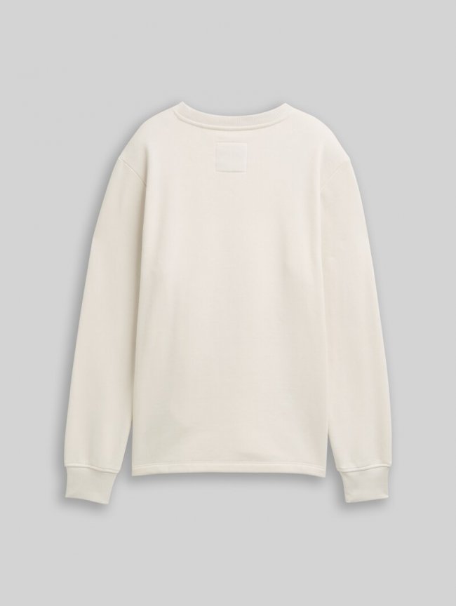 Tom Tailor Sweatshirt mit Print - Greyish White Tom Tailor Sweatshirt mit Print - Greyish White