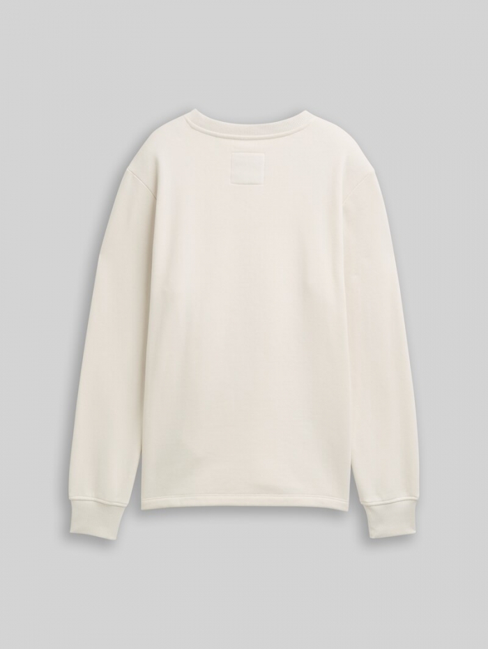Tom Tailor Sweatshirt mit Print - Greyish White Tom Tailor Sweatshirt mit Print - Greyish White