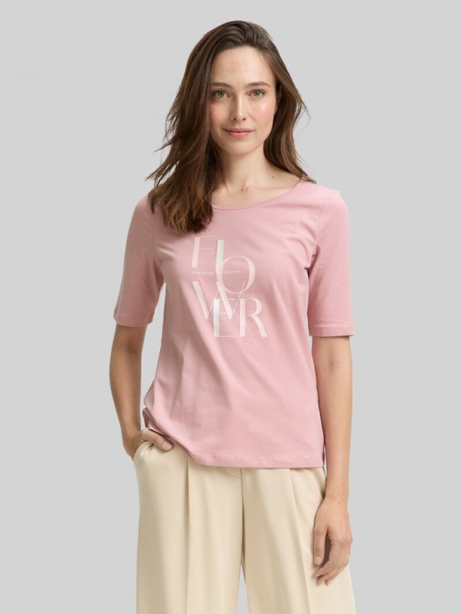 Tom Tailor T-Shirt mit Print - Morning Pink