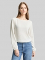 Tom Tailor Loose Fit Crinkle Langarmshirt - Off White Tom Tailor Loose Fit Crinkle Langarmshirt - Off White