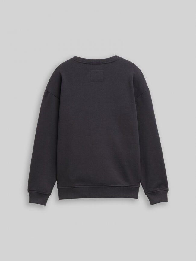 Tom Tailor Oversize Sweatshirt mit Applikation - Coal Grey Tom Tailor Oversize Sweatshirt mit Applikation - Coal Grey